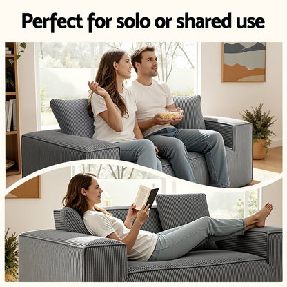 Artiss 2 Seater Sofa Loveseat Sofas Bed Couch No Assembly Corduroy Small Couches Apartement - Image 9