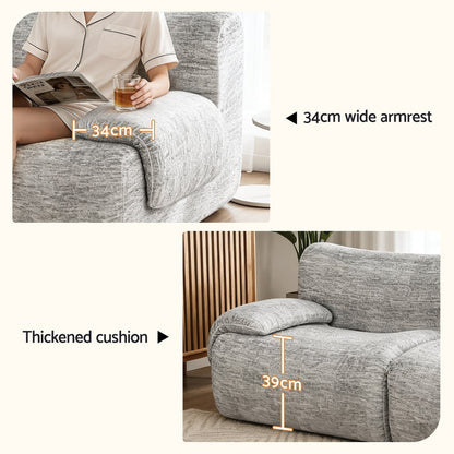 Artiss 2 Seater Sofa Modular Sectional Sofas Couch Bed No Assembly Living Room Grey - Image 9
