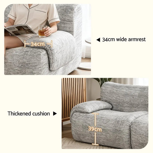 Artiss 2 Seater Sofa Modular Sectional Sofas Couch Bed No Assembly Living Room Grey - Image 9