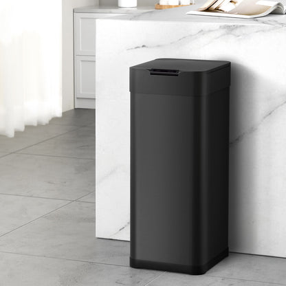 Devanti 50L Sensor Bin Motion Rubbish Bins Kitchen Automatic Trash Can Black - Image 7