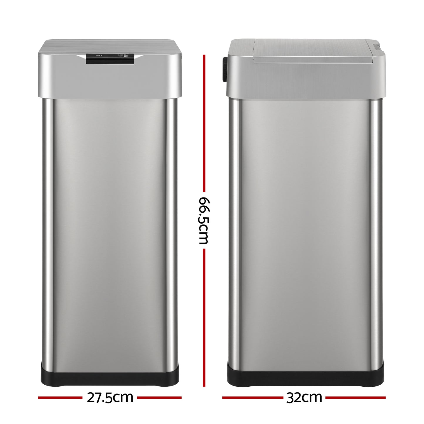 Devanti 50L Motion Sensor Bin Rubbish Bins Kitchen Automatic Trash Can Silver - Image 2