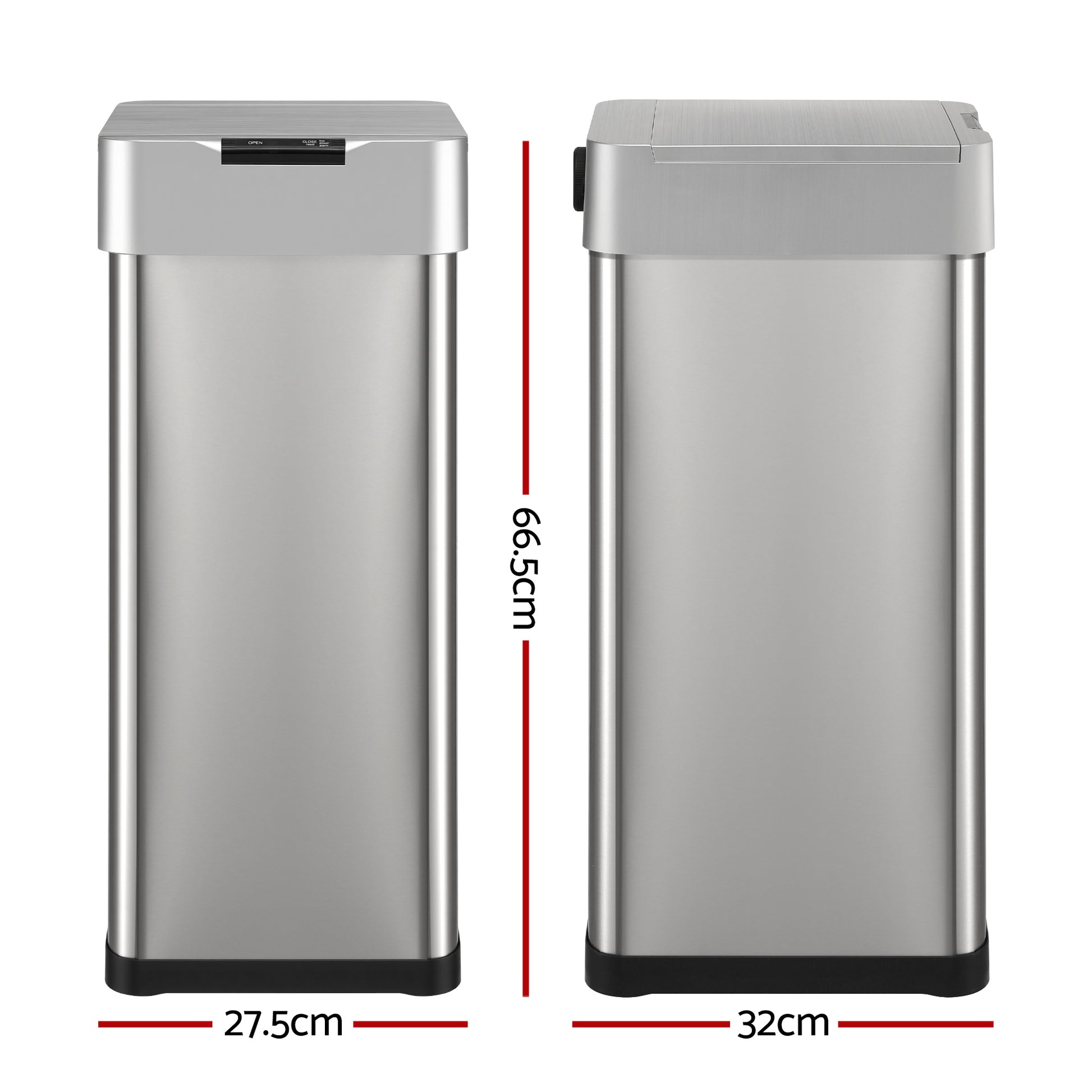 Devanti 50L Motion Sensor Bin Rubbish Bins Kitchen Automatic Trash Can Silver - Image 2