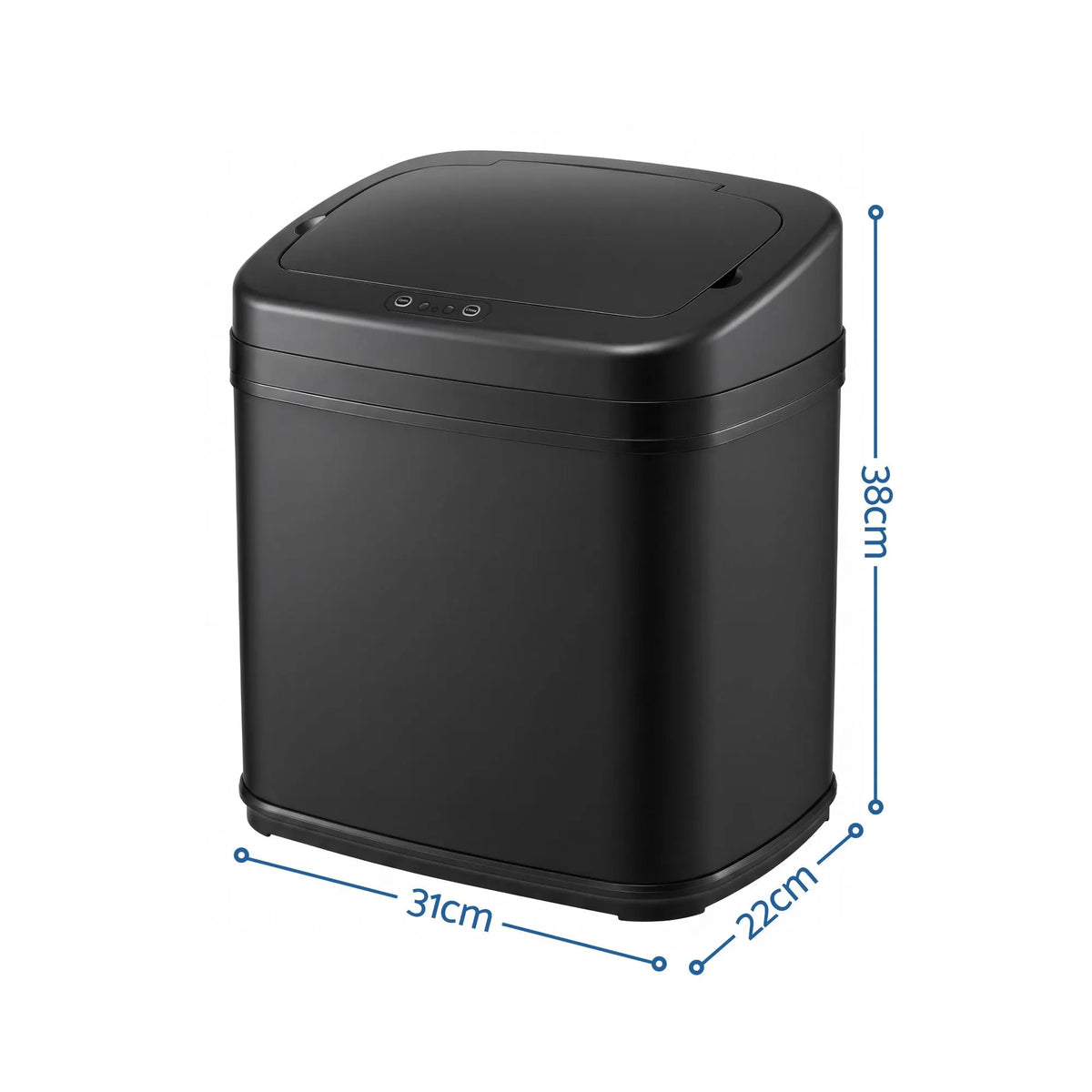 Devanti 15L Motion Sensor Bin Touchless Bins Soft-Close Rubbish Trash Can Black - Image 2