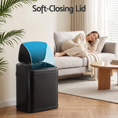 Devanti 15L Motion Sensor Bin Touchless Bins Soft-Close Rubbish Trash Can Black - Image 7