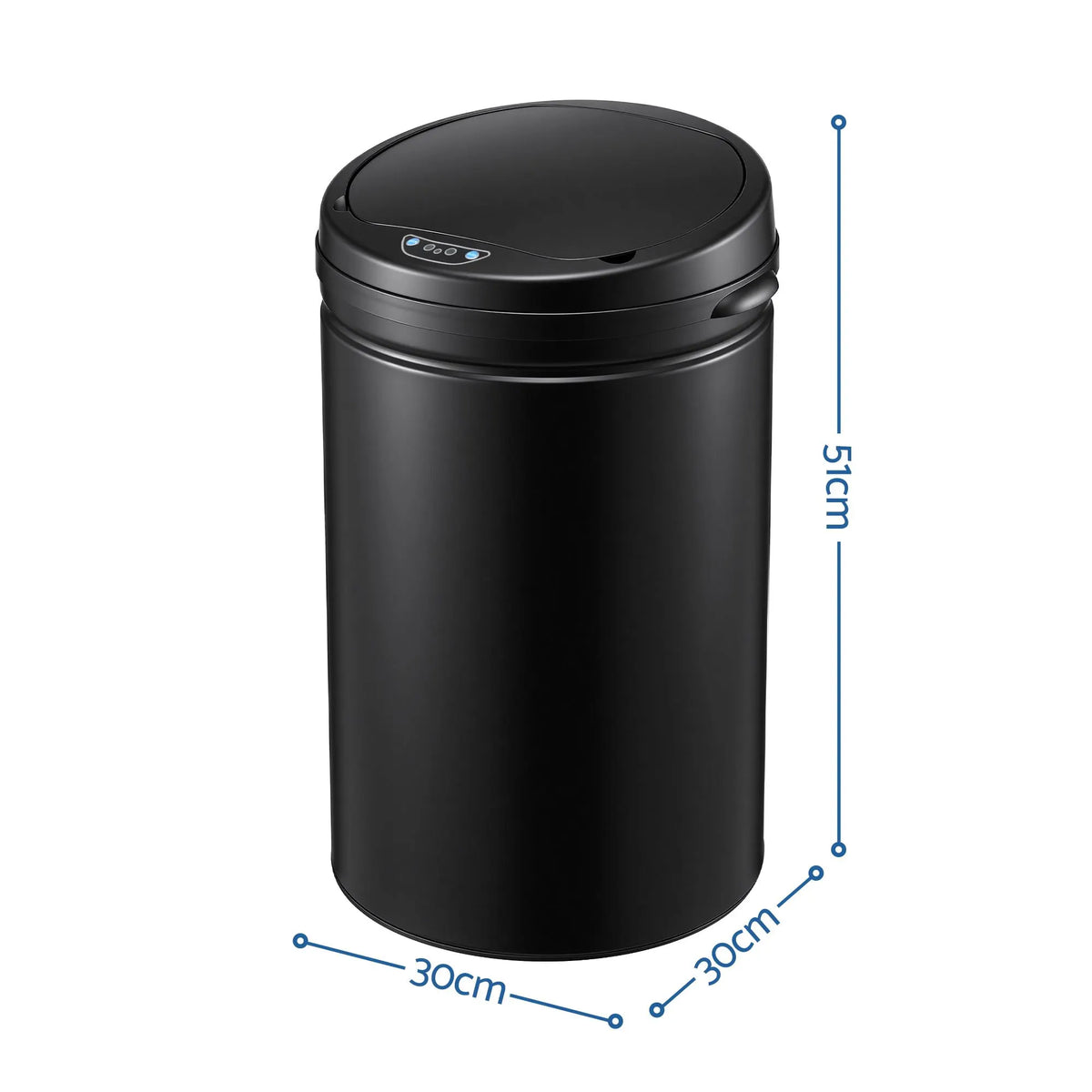 Devanti 30L Sensor Bin Automatic Touchless Trash Can Garbage Rubbish Black - Image 2