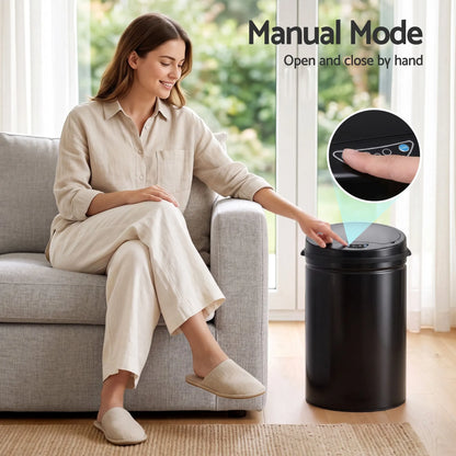 Devanti 30L Sensor Bin Automatic Touchless Trash Can Garbage Rubbish Black - Image 5