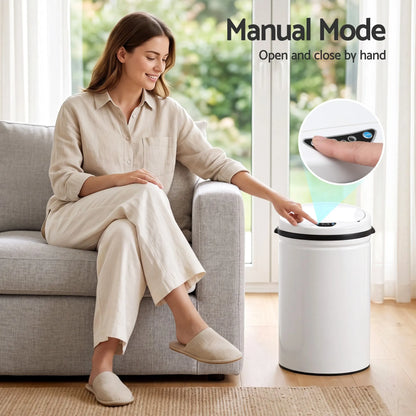 Devanti 30L Sensor Bin Automatic Touchless Trash Can Garbage Rubbish White - Image 5