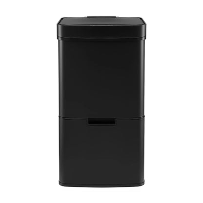 Devanti 72L Sensor Bin Rubbish Bins 4-in-1 Compartment Stainless Steel Trash Can Black - Image 3