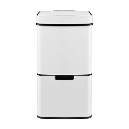 Devanti 72L Sensor Bin Rubbish Bins 4-in-1 Compartment Stainless Steel Trash Can White - Image 3