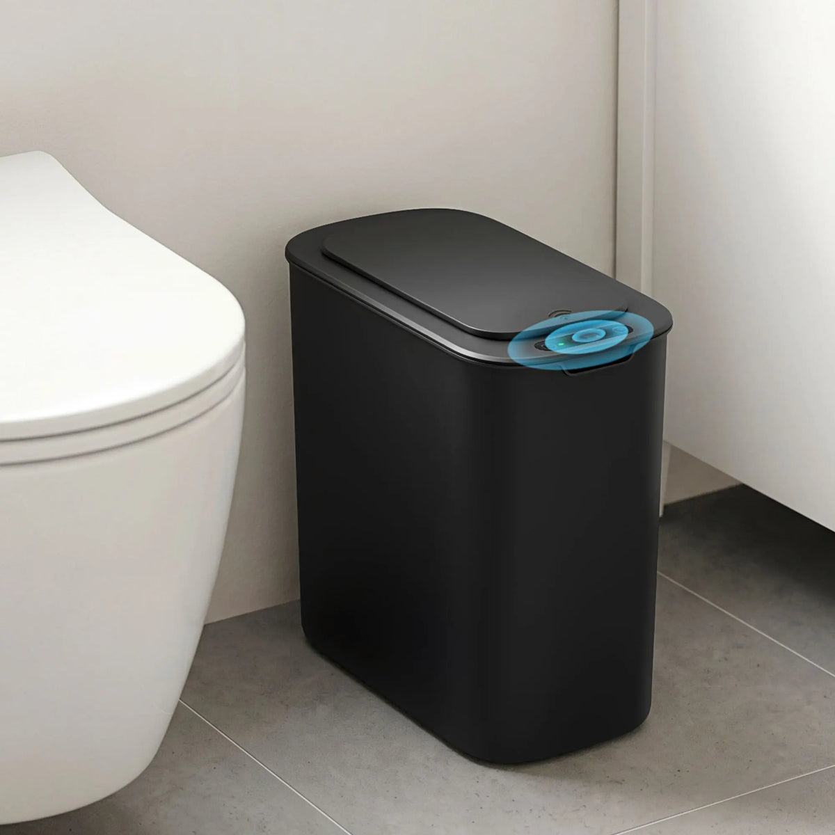 Devanti Automatic Trash Bin with Lid 11L Motion Sensor Kitchen Bin Touchless Garbage Can Modern Black Plastic Slim Rubbish Bin with Liner Holder for Kitchen, Home, Office
