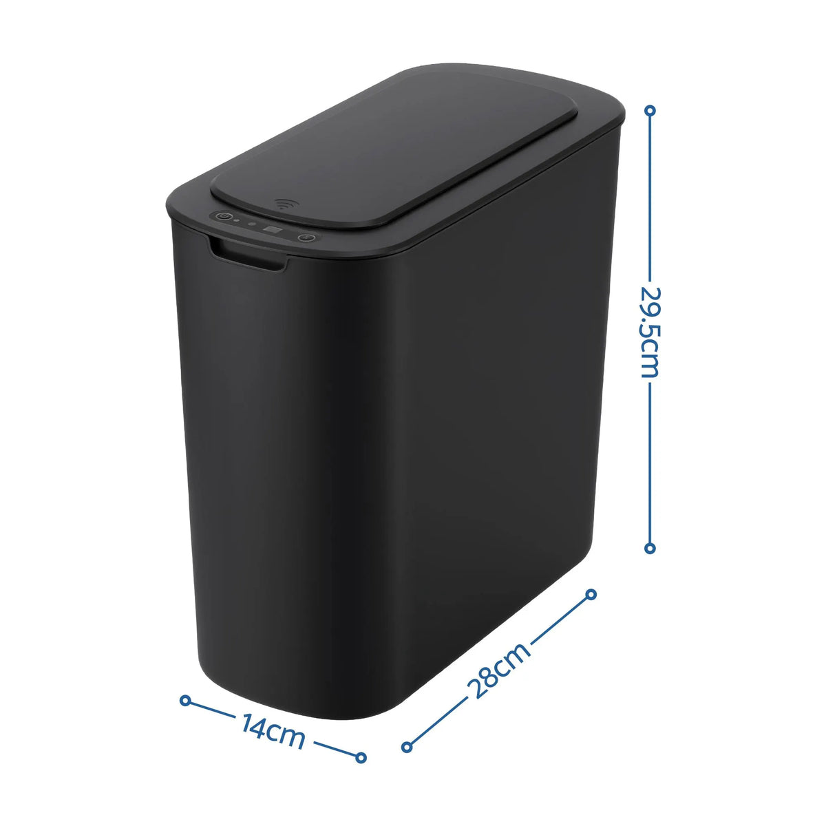 Devanti Automatic Trash Bin with Lid 11L Motion Sensor Kitchen Bin Touchless Garbage Can Modern Black Plastic Slim Rubbish Bin with Liner Holder for Kitchen, Home, Office - Image 3