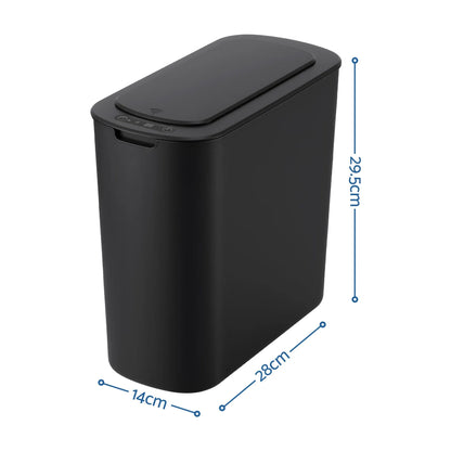 Devanti Automatic Trash Bin with Lid 11L Motion Sensor Kitchen Bin Touchless Garbage Can Modern Black Plastic Slim Rubbish Bin with Liner Holder for Kitchen, Home, Office - Image 3