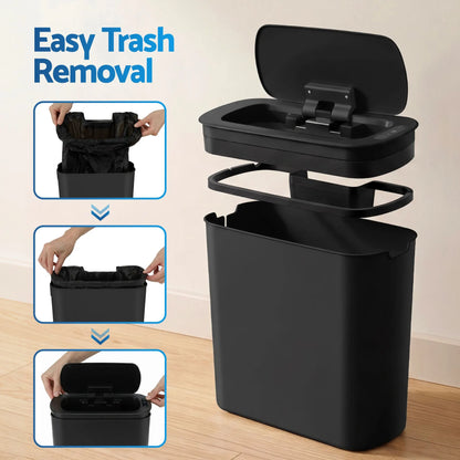 Devanti Automatic Trash Bin with Lid 11L Motion Sensor Kitchen Bin Touchless Garbage Can Modern Black Plastic Slim Rubbish Bin with Liner Holder for Kitchen, Home, Office - Image 6