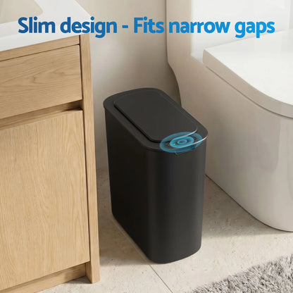Devanti Automatic Trash Bin with Lid 11L Motion Sensor Kitchen Bin Touchless Garbage Can Modern Black Plastic Slim Rubbish Bin with Liner Holder for Kitchen, Home, Office - Image 7