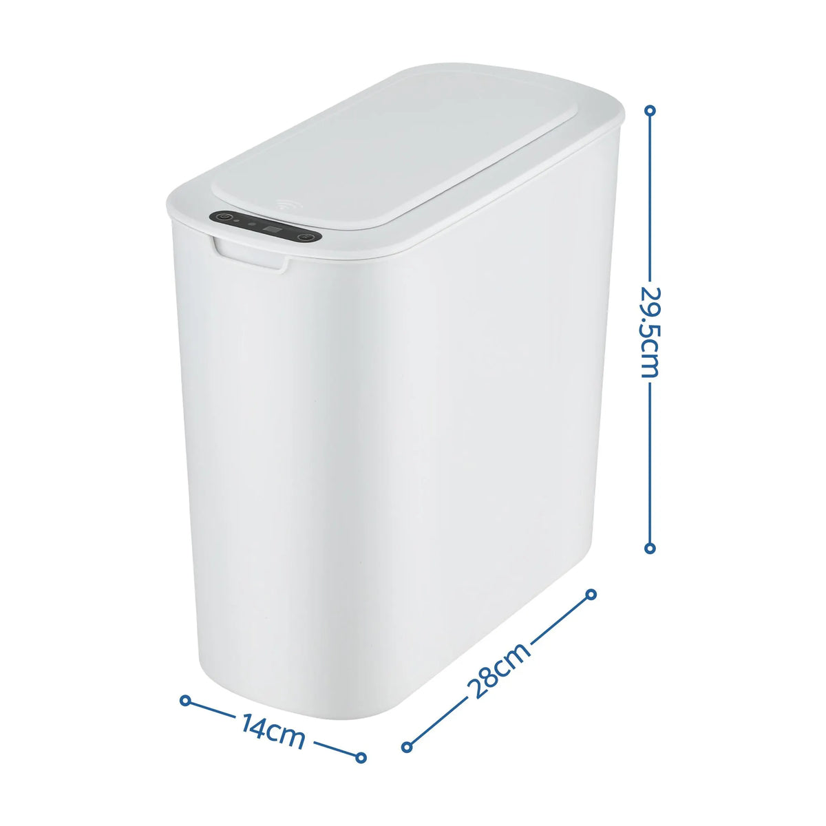 Devanti Automatic Trash Bin with Lid 11L Motion Sensor Kitchen Bin Touchless Garbage Can Modern White Plastic Slim Rubbish Bin with Liner Holder for Kitchen, Home, Office - Image 3