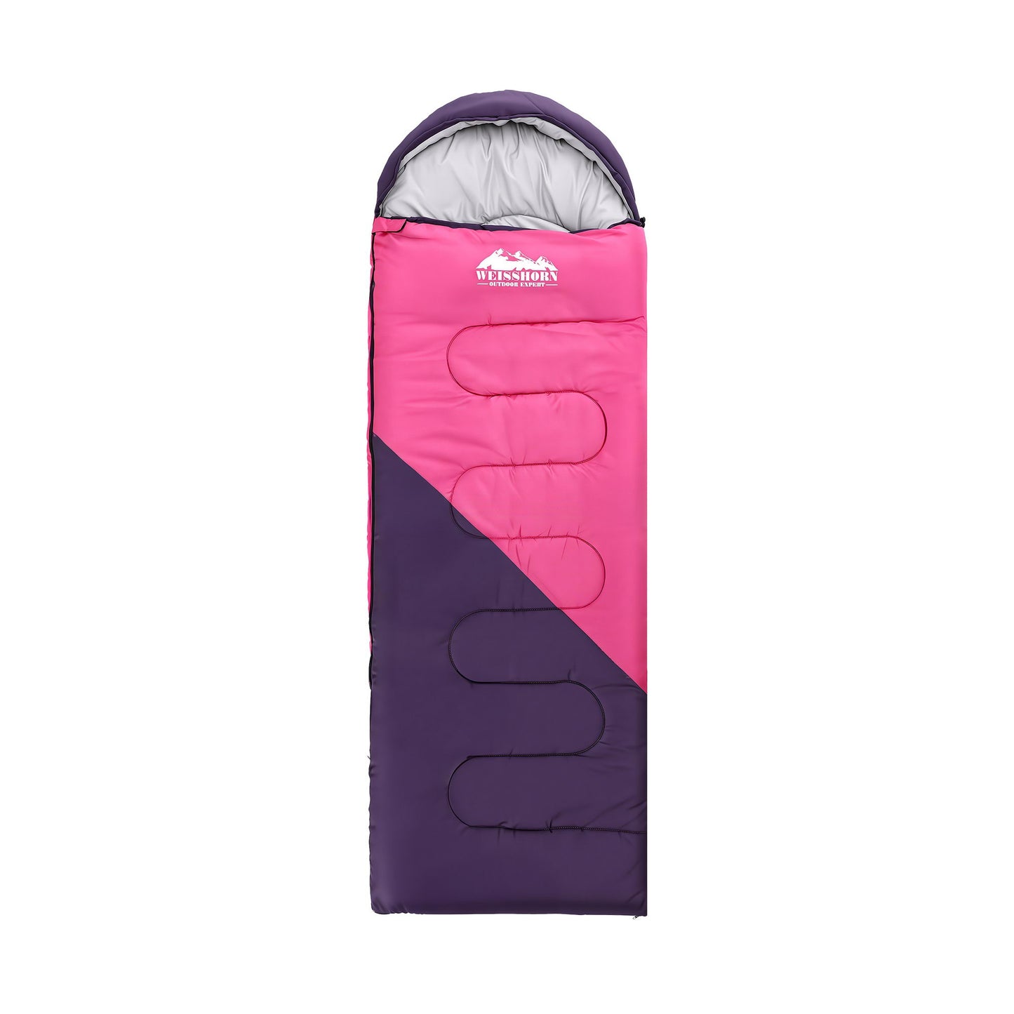Weisshorn Sleeping Bag Single 213cm Thermal Camping Hiking Pink - Image 3