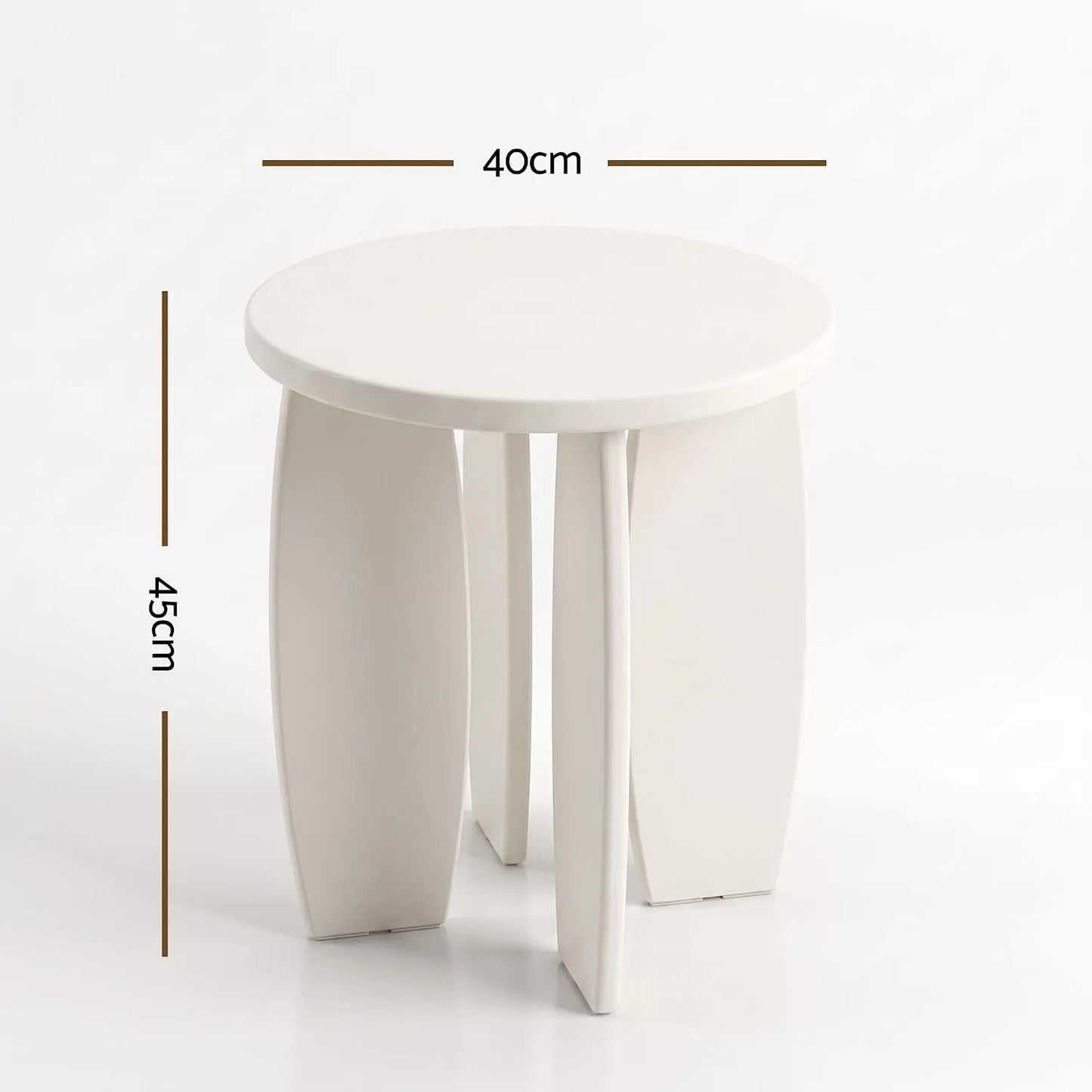 Artiss Single Boneless Sofa & Round End Table Set White - Image 4