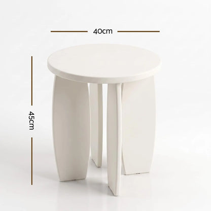 Artiss Single Boneless Sofa & Round End Table Set White - Image 4