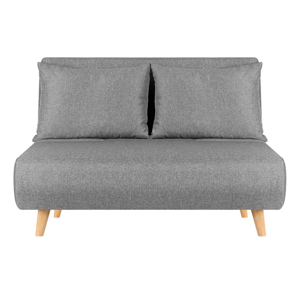 Artiss Sofa Bed 2 Seater Convertible Couch Recliner Lounge Chair Linen - Image 3