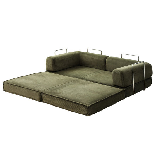 Artiss Convertible Folding Sofa Bed Green - Image 2