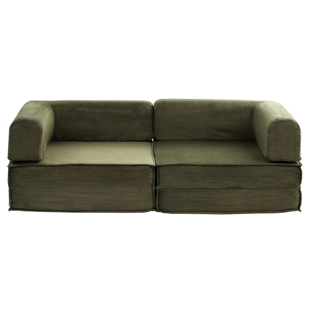 Artiss Convertible Folding Sofa Bed Green - Image 3