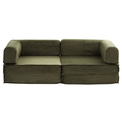 Artiss Convertible Folding Sofa Bed Green - Image 3