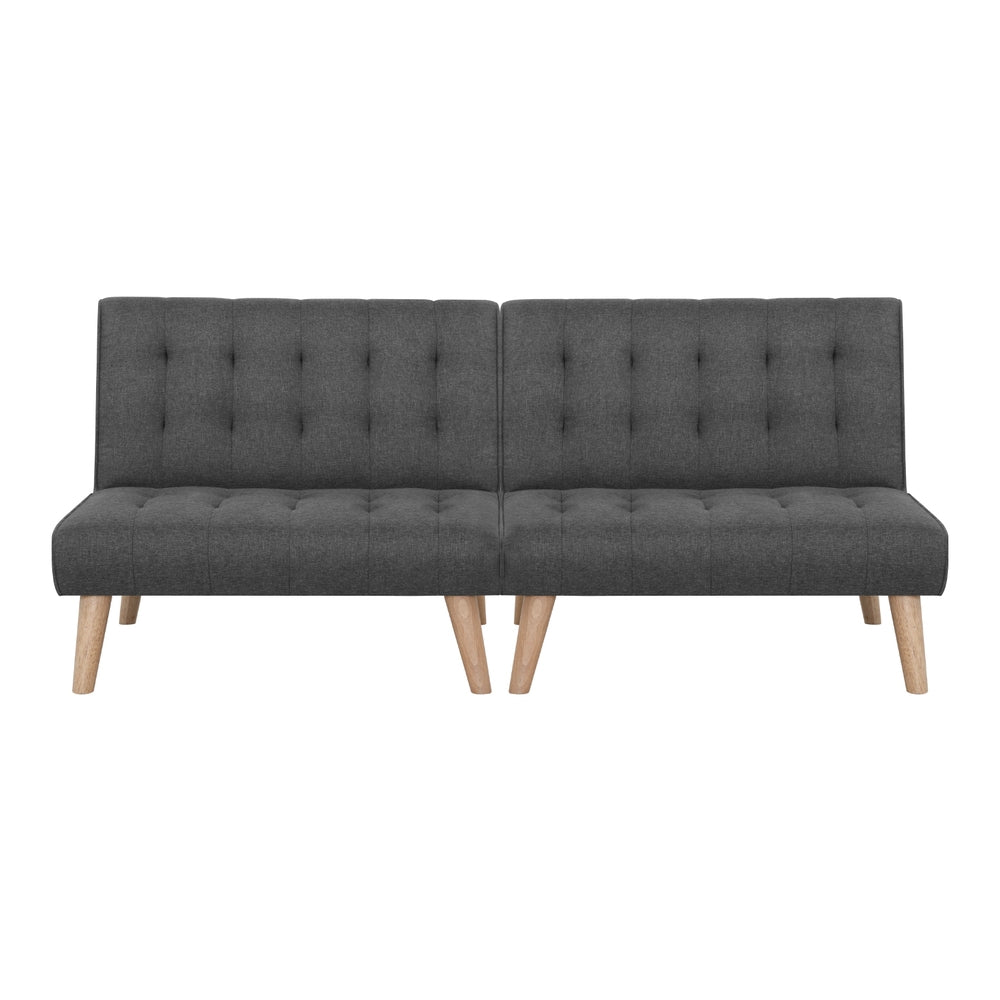 Artiss 2x Sofa Bed Couch Single Seater Fabric Grey - Image 3