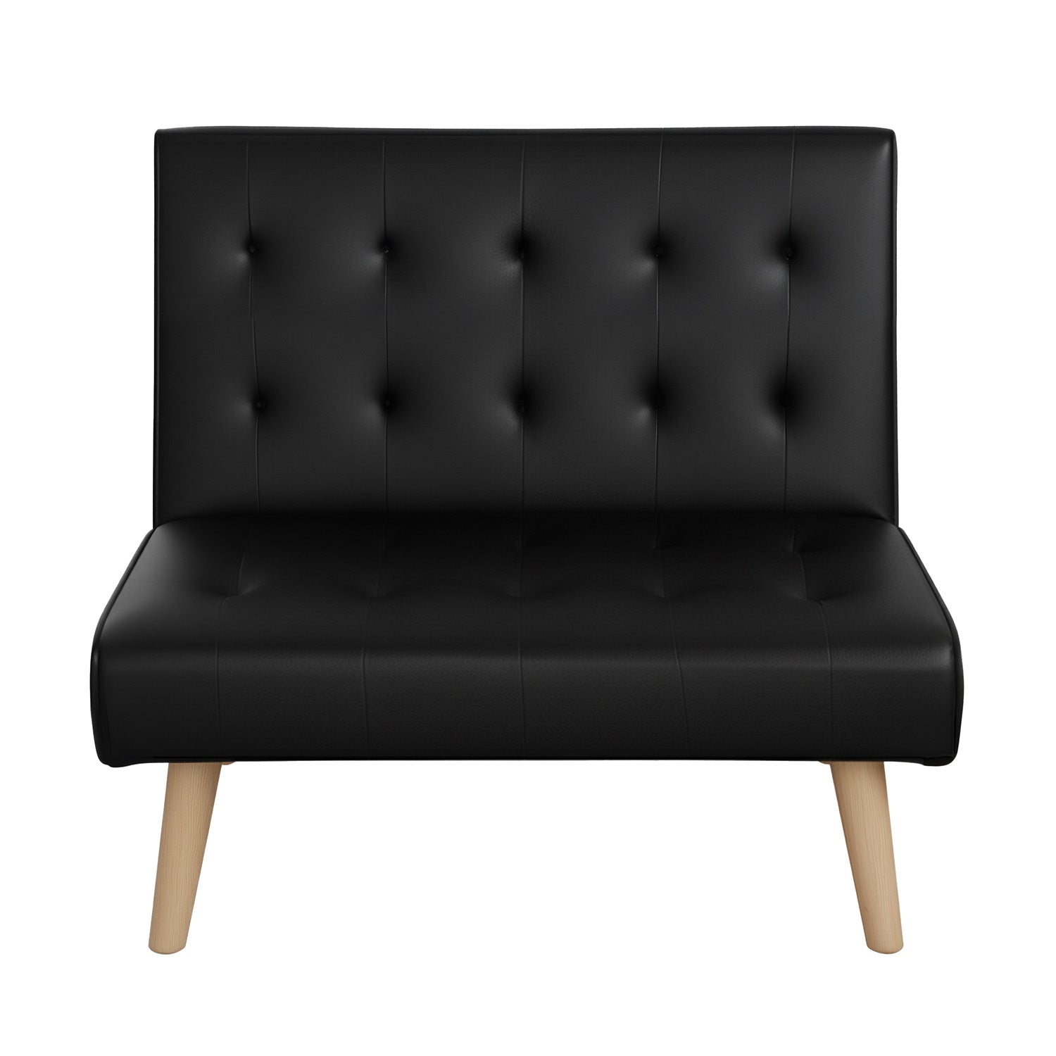 Artiss Sofa Bed Couch 1 Seater Lounge Fabric Black - Image 2
