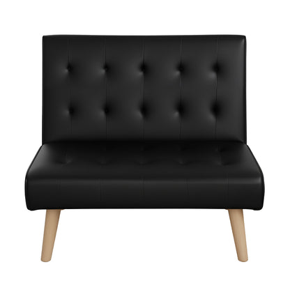Artiss Sofa Bed Couch 1 Seater Lounge Fabric Black - Image 2
