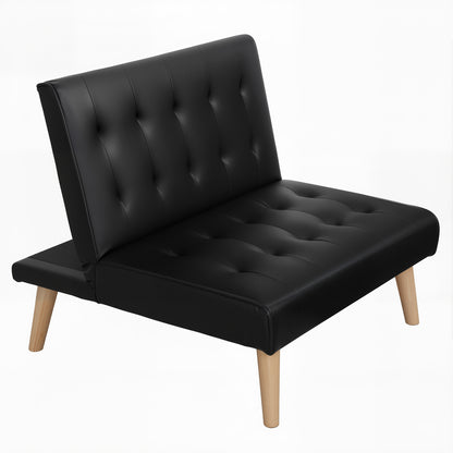Artiss Sofa Bed Couch 1 Seater Lounge Fabric Black - Image 7