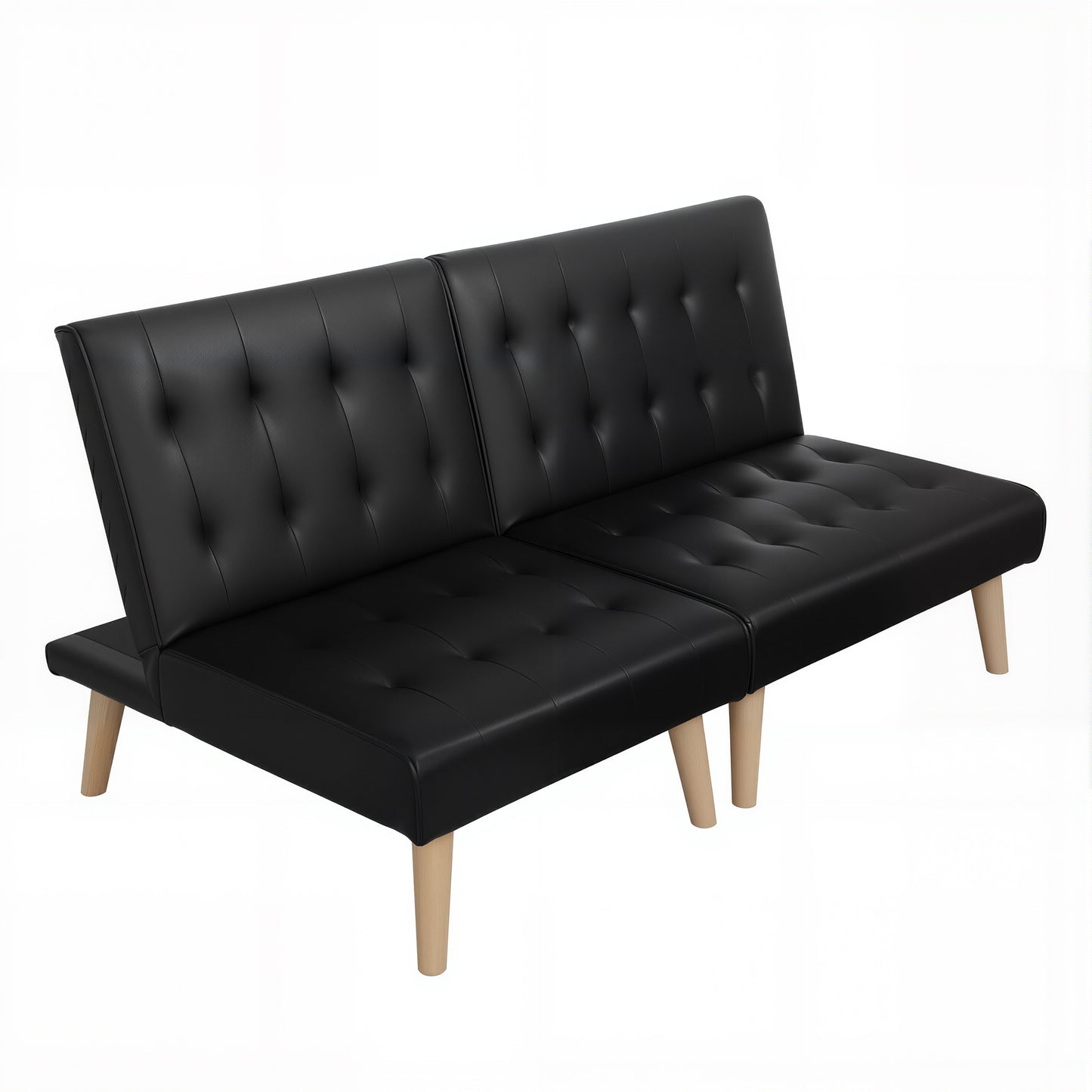 Artiss Sofa Bed Couch 2 Seater Lounge Fabric Black - Image 2
