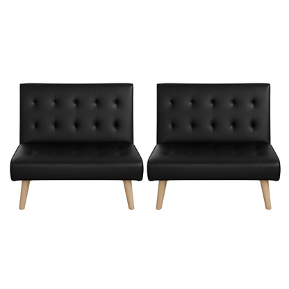 Artiss Sofa Bed Couch 2 Seater Lounge Fabric Black - Image 4