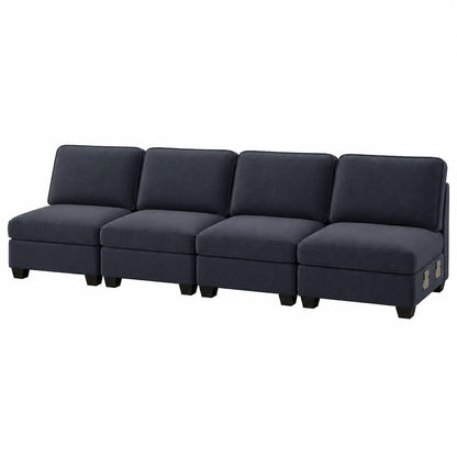Artiss 4 Seater Modular Sofa Set Sectional Easy Assembly Dark Grey - Image 2