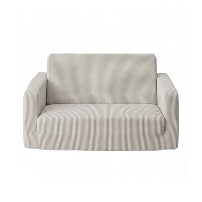 Artiss 2-in-1 Kids Sofa Toddler Foam Couch with Side Pocket Light Grey - Image 4