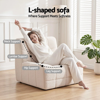 Artiss Set of 3 Sofa Modular Boneless Couches No Assembly White - Image 6