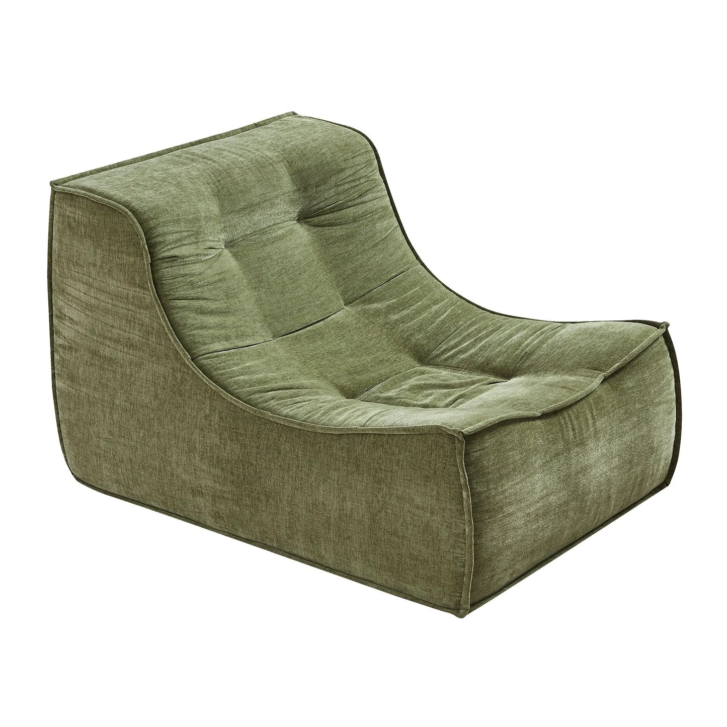 Artiss Floor Sofa Armless Chenille No Assembly Removable Cover Green - Image 2