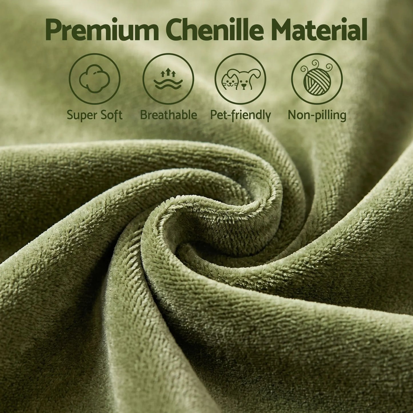 Artiss Floor Sofa Armless Chenille No Assembly Removable Cover Green - Image 6
