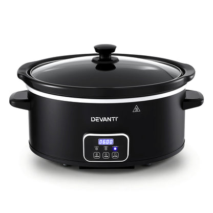 Devanti 5.6L Slow Cooker Electric Multi Cooker with 3 Heat Settings and Keep Warm Function - Image 3