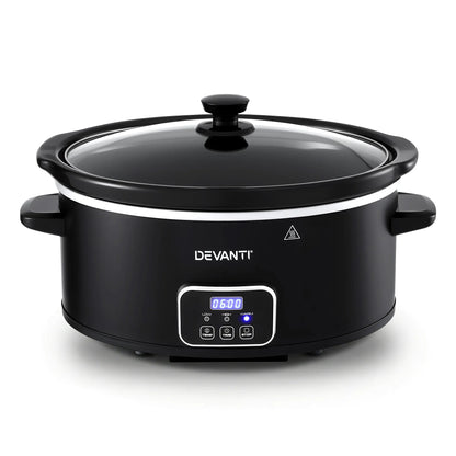 Devanti 5.6L Slow Cooker Electric Multi Cooker with 3 Heat Settings and Keep Warm Function - Image 3