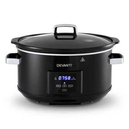 Devanti 8L Slow Cooker Electric Multi Cooker with 3 Heat Settings and Keep Warm Function - Image 3