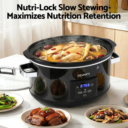Devanti 8L Slow Cooker Electric Multi Cooker with 3 Heat Settings and Keep Warm Function - Image 4
