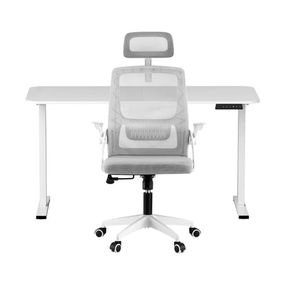 Artiss Standing Desk Office Chair Sit Stand Ergonomic Combo 140cm White - Image 3