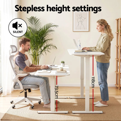 Artiss Standing Desk Office Chair Sit Stand Ergonomic Combo 140cm White - Image 5