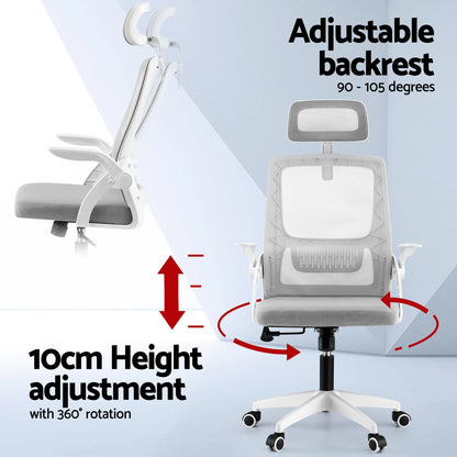Artiss Standing Desk Office Chair Sit Stand Ergonomic Combo 140cm White - Image 8