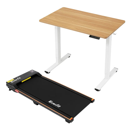 Artiss 100cm Standing Desk Treadmill Motorised Natural Wood - Image 2