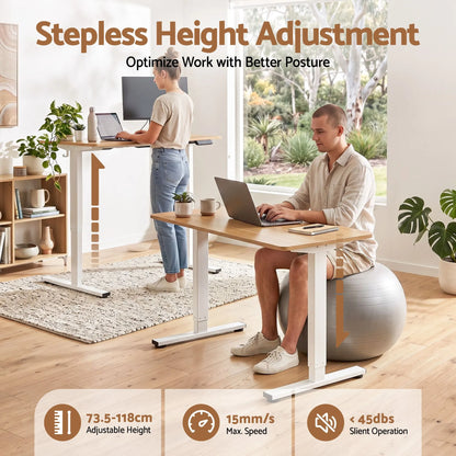 Artiss 100cm Standing Desk Treadmill Motorised Natural Wood - Image 7