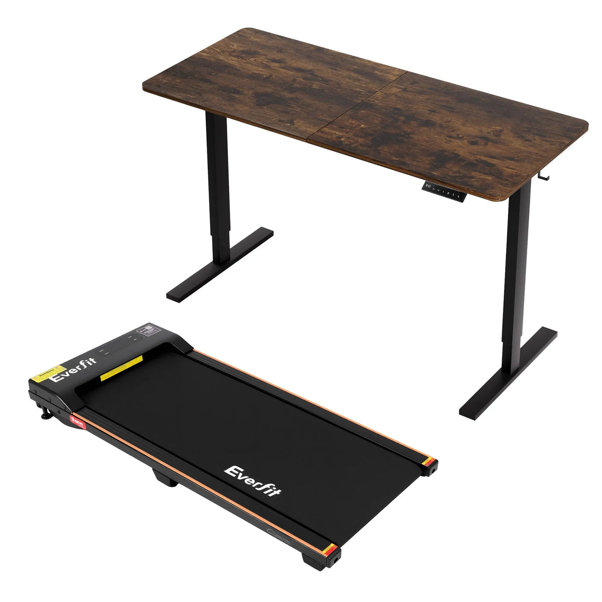 Artiss 140cm Standing Desk Treadmill Motorised Rustic Brown - Image 2
