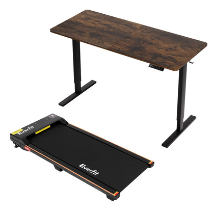 Artiss 140cm Standing Desk Treadmill Motorised Rustic Brown - Image 2