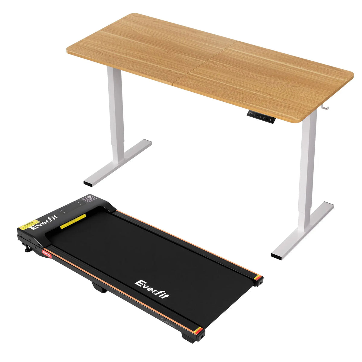 Artiss 140cm Standing Desk Treadmill Motorised Natural Wood - Image 2