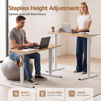 Artiss 140cm Standing Desk Treadmill Motorised Natural Wood - Image 7